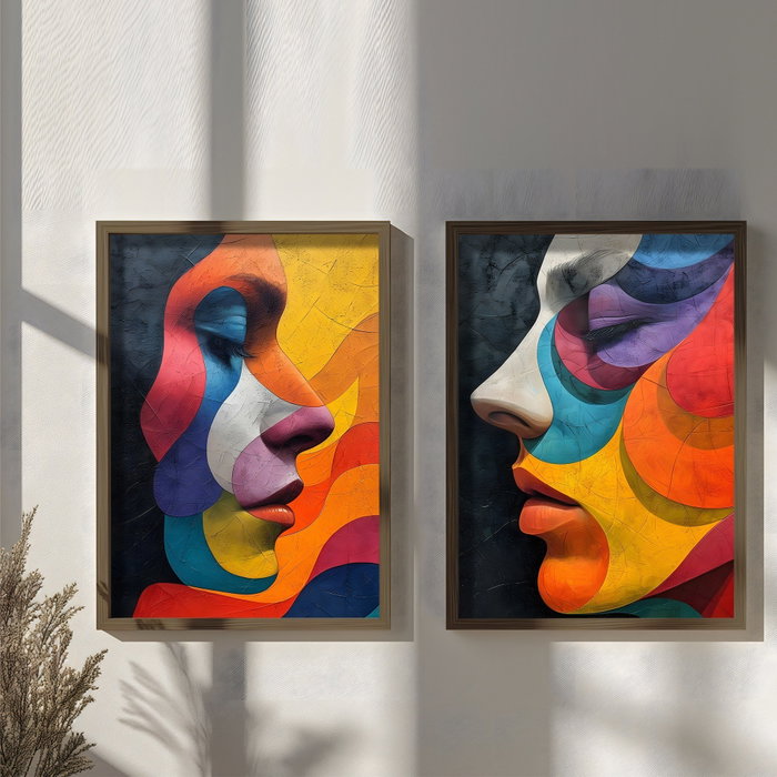Wallity Conjunto de 2 Pinturas Decorativas AI134 Multicolor